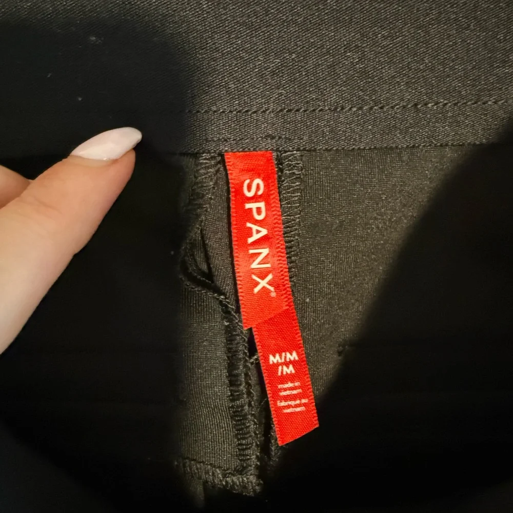 SPANX Black Flare Faux Leather Pants - Picture 6 of 9